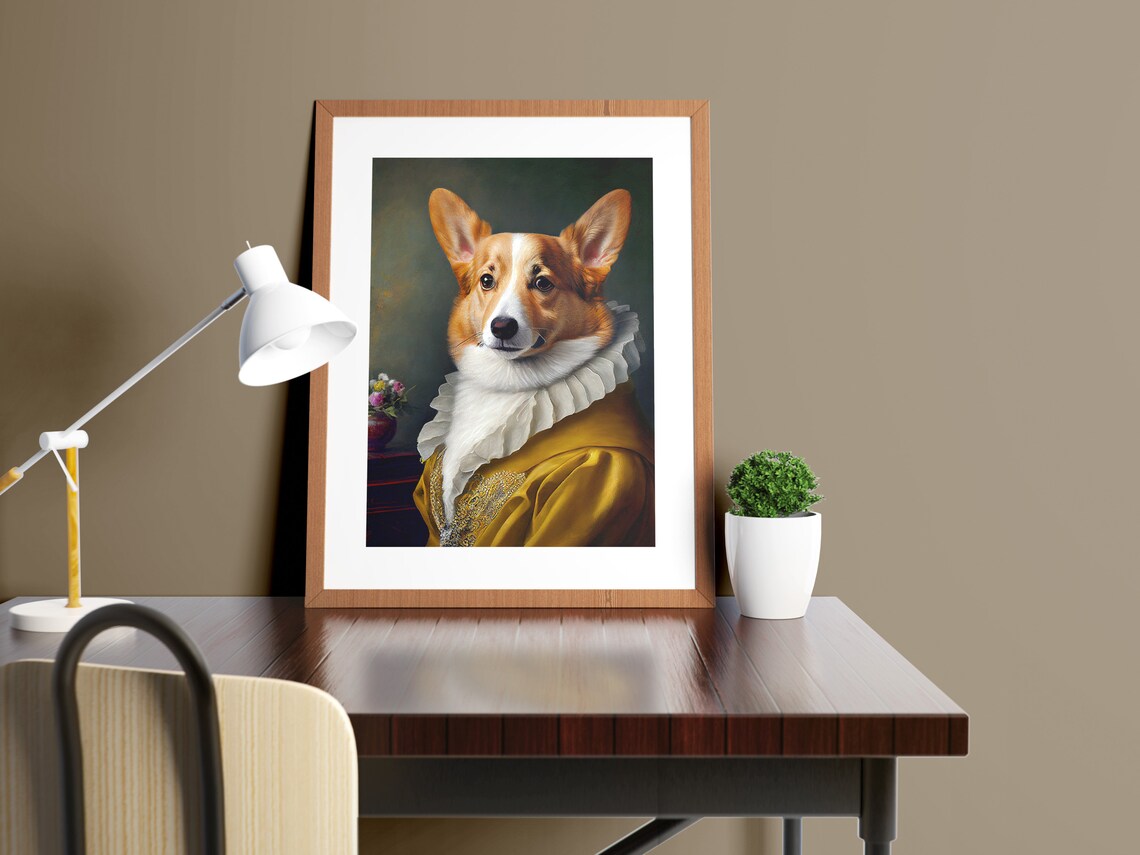 Baroque Style Corgi Portrait Art Print - Image 2
