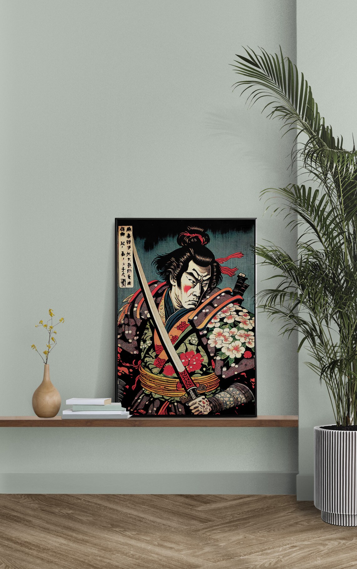 Samurai Ukiyo-E Art Print, Japanese Style Illustration - Image 2