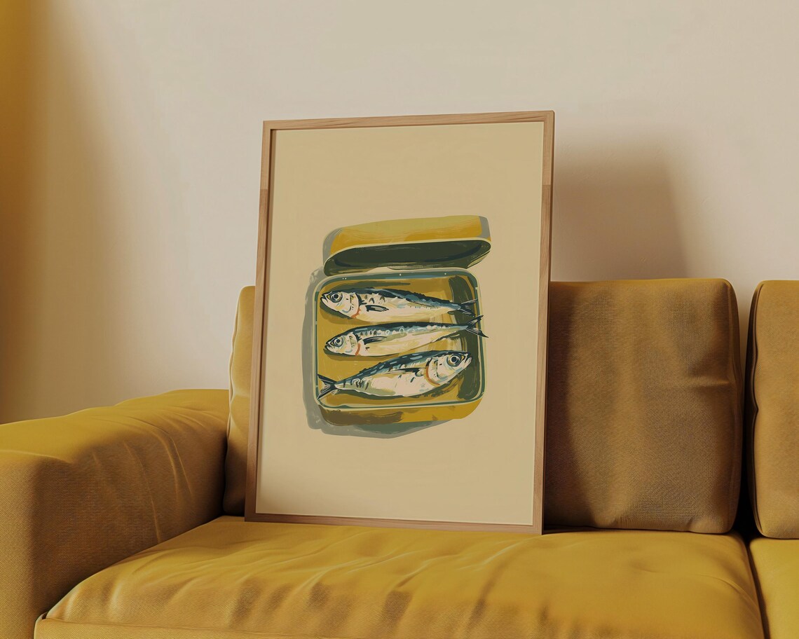 Sardines Vintage Kitchen Art Print, Retro Food Decor - Image 3