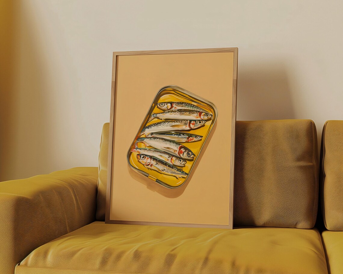 Sardines Tin Kitchen Print, Retro Fish Poster - Image 3