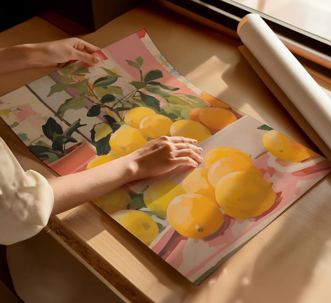 Vintage Lemon Painting Poster, Retro Kitchen Decor - Image 3