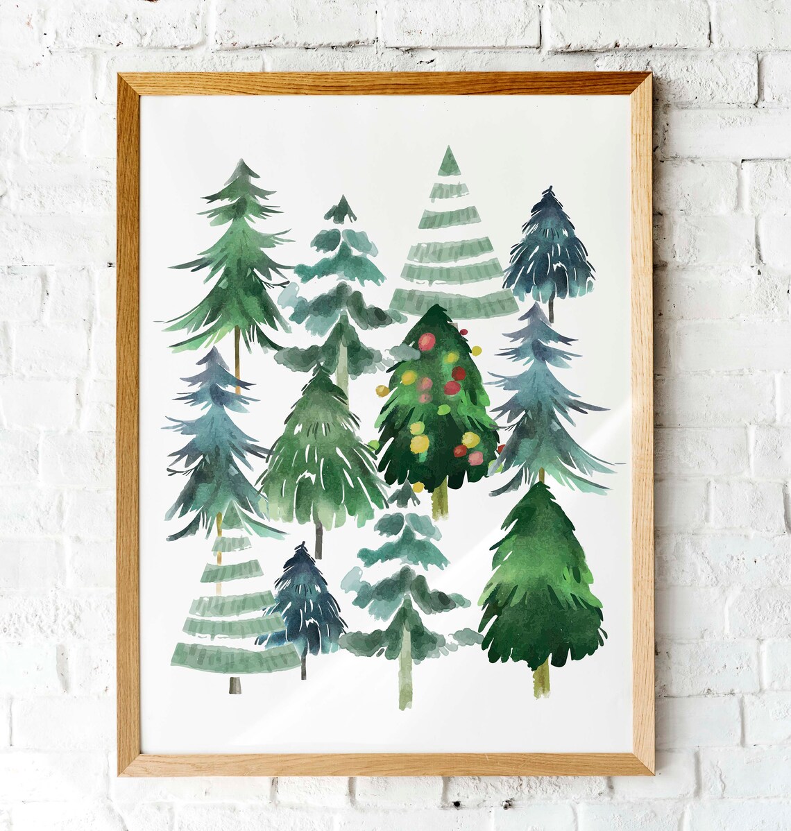 Christmas Trees With Bonus Card Art Print