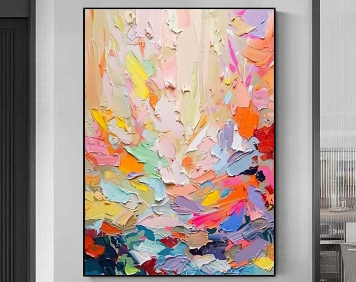 Colorful Knife Abstract Painting, Modern Art Print