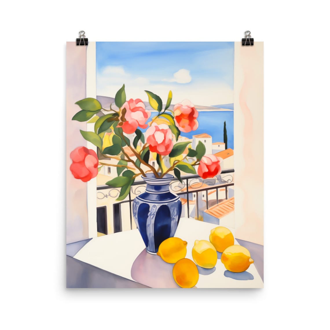 Sicilian Lemons Watercolor, Palermo Art Print