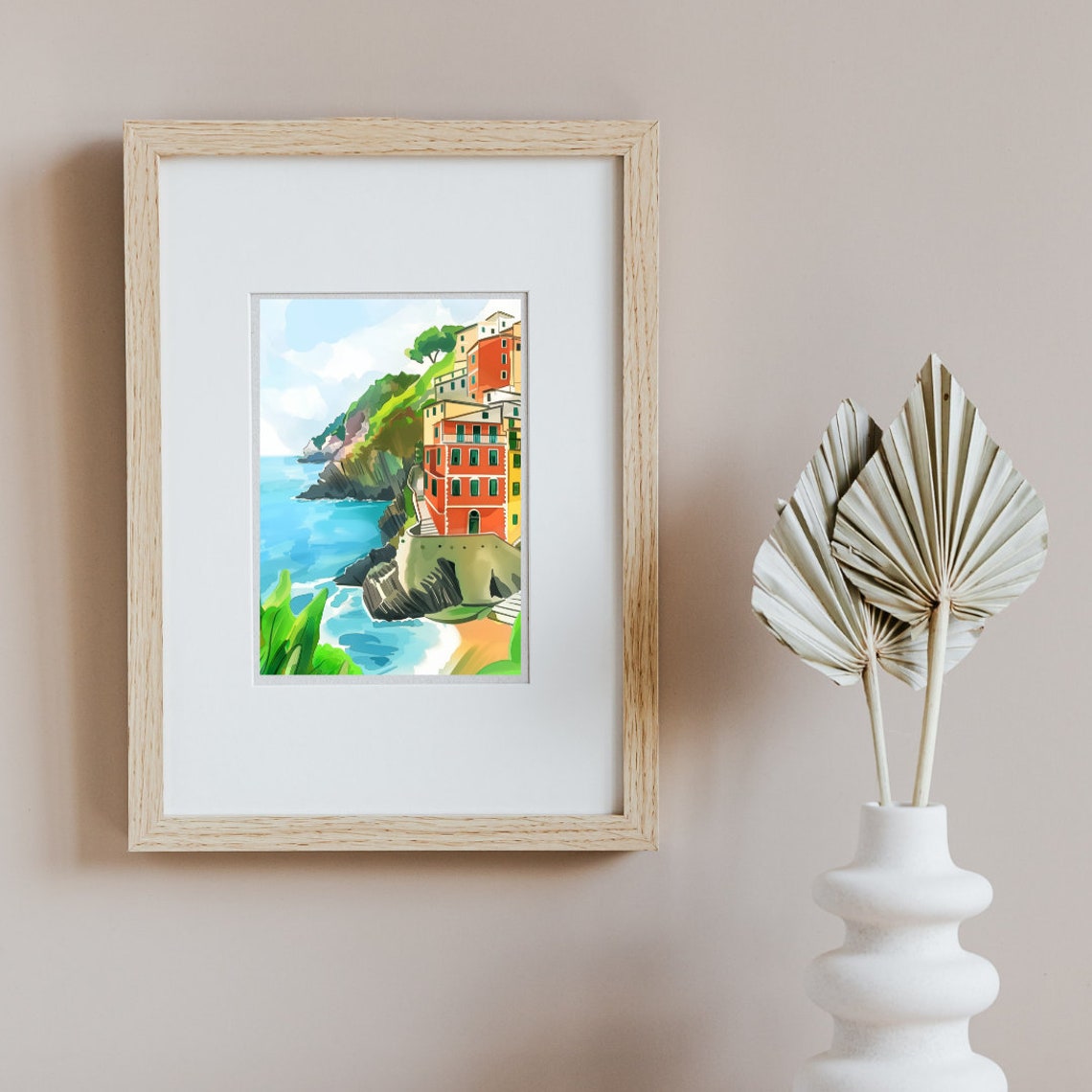 Riomaggiore Colorful Cliff Houses Over the Sea Travel Poster - Image 2