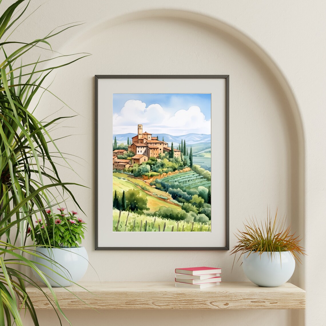 Orvieto Watercolor Travel Poster, Umbria Italy - Image 3