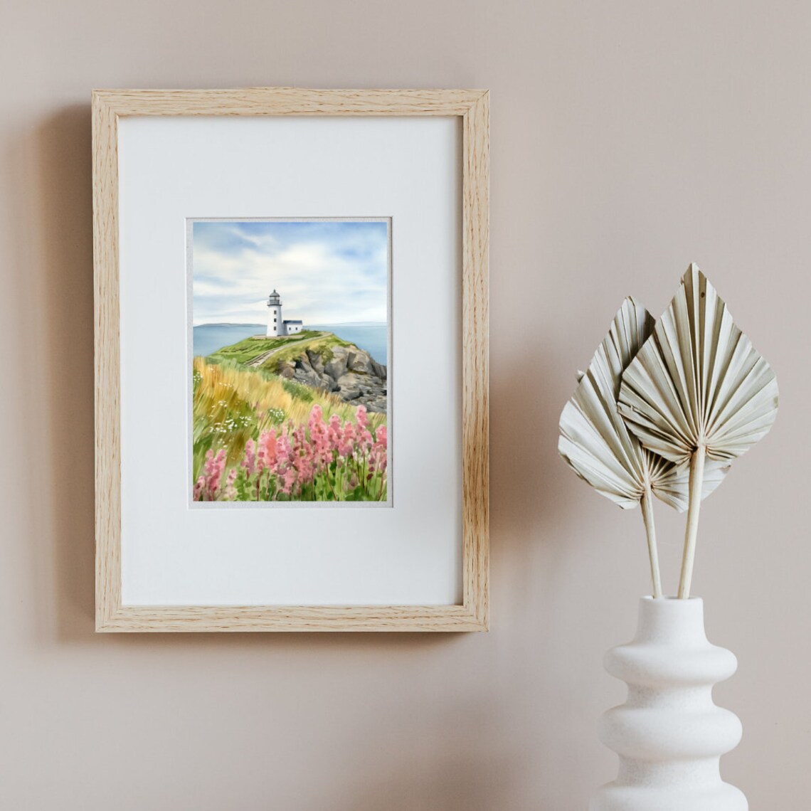 Howth Watercolor Travel Poster, Ireland Lighthouse - Image 2