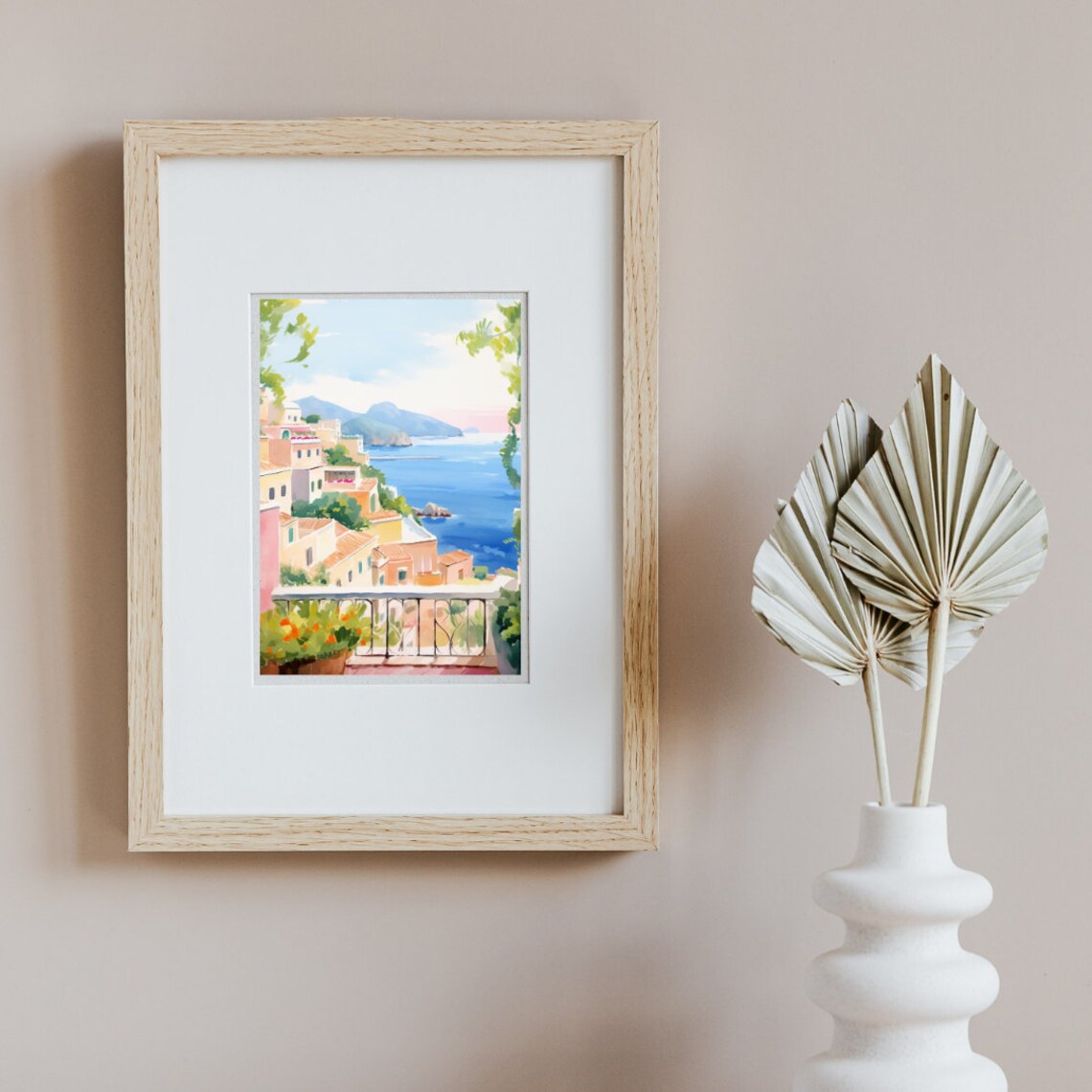 Capri Watercolor Art Print, Amalfi Coast Italy - Image 3