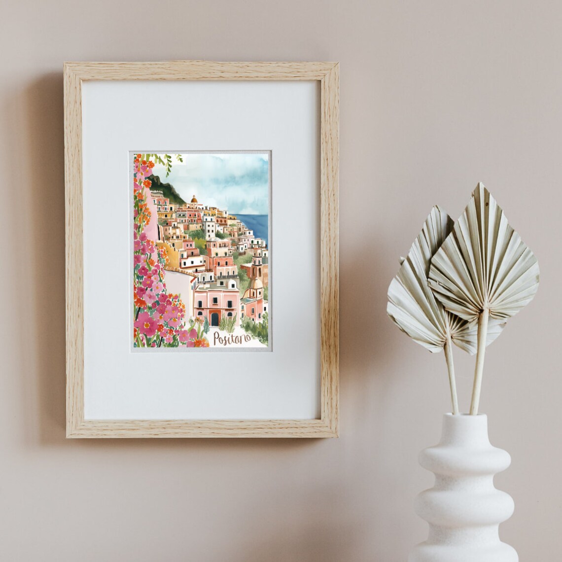 Positano Watercolor Travel Poster, Amalfi Coast - Image 2
