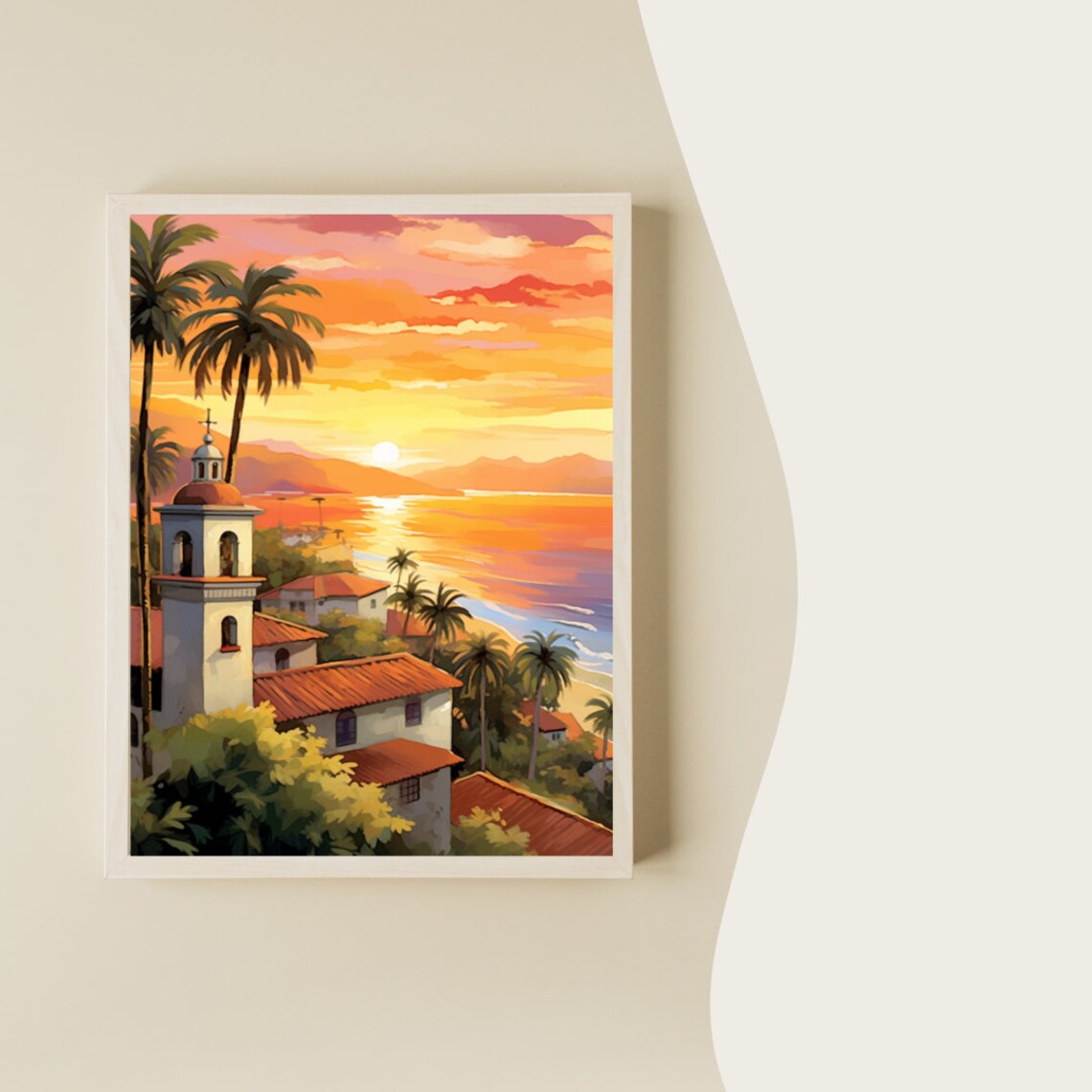 Puerto Vallarta Watercolor Travel Poster, Mexico - Image 2
