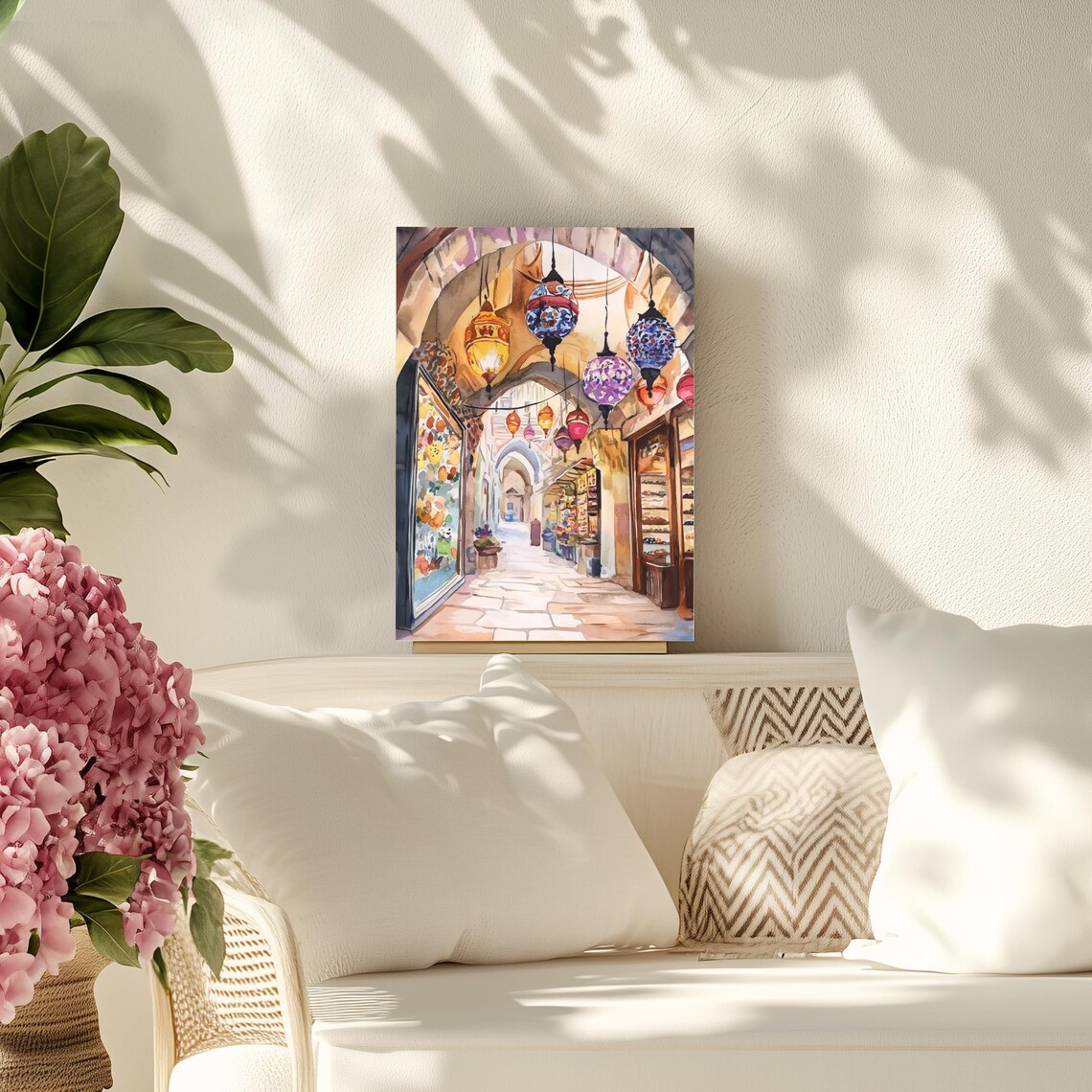 Istanbul Grand Bazaar Watercolor Art Print, Turkey