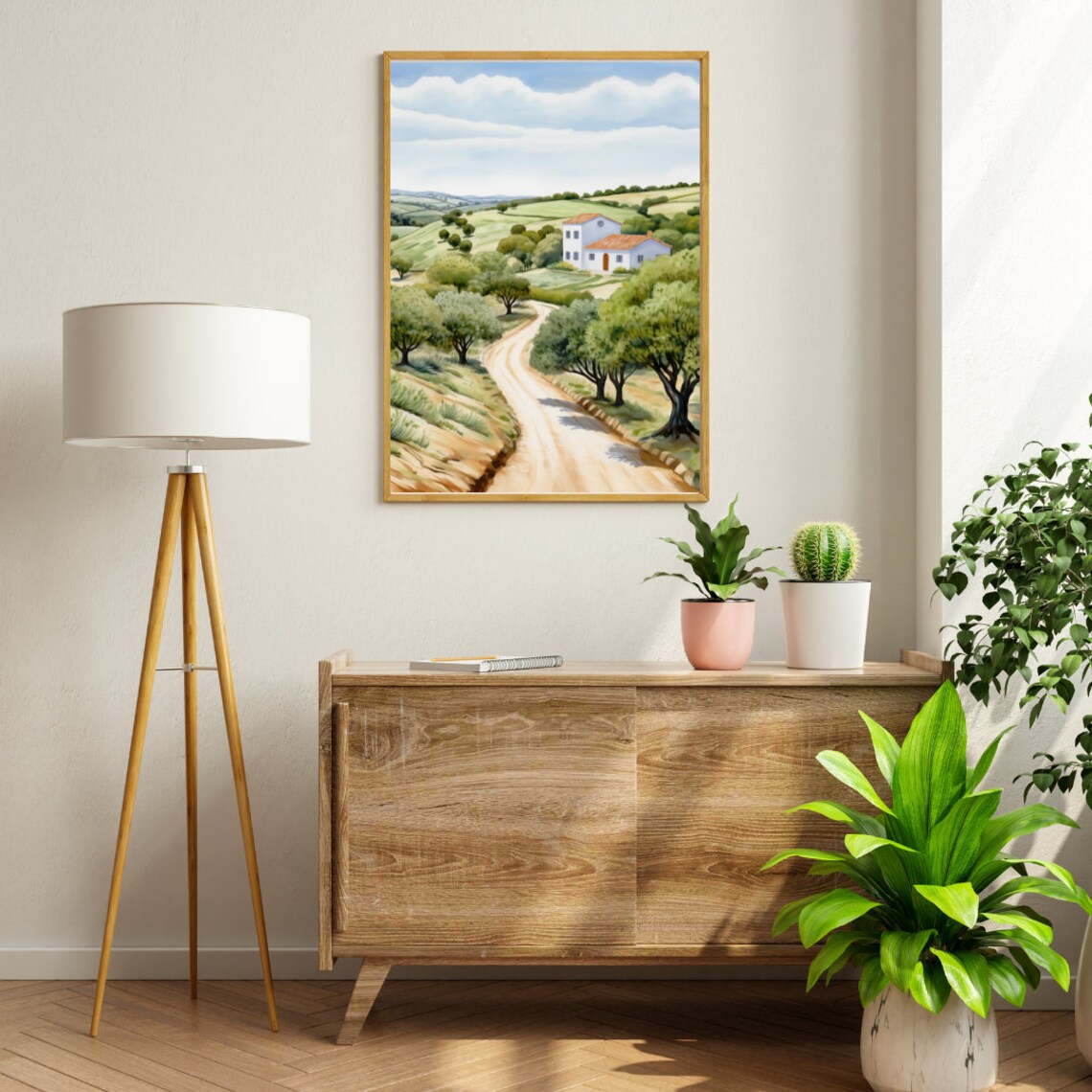 Alentejo Olive Groves and White Farmhouse Country Watercolor Poster - Image 2