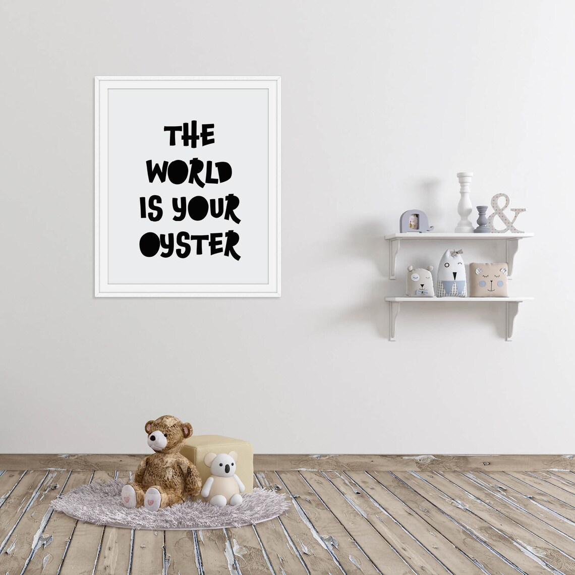 The World Is Your Oyster Playful Nursery Typography Kids Poster - Image 2
