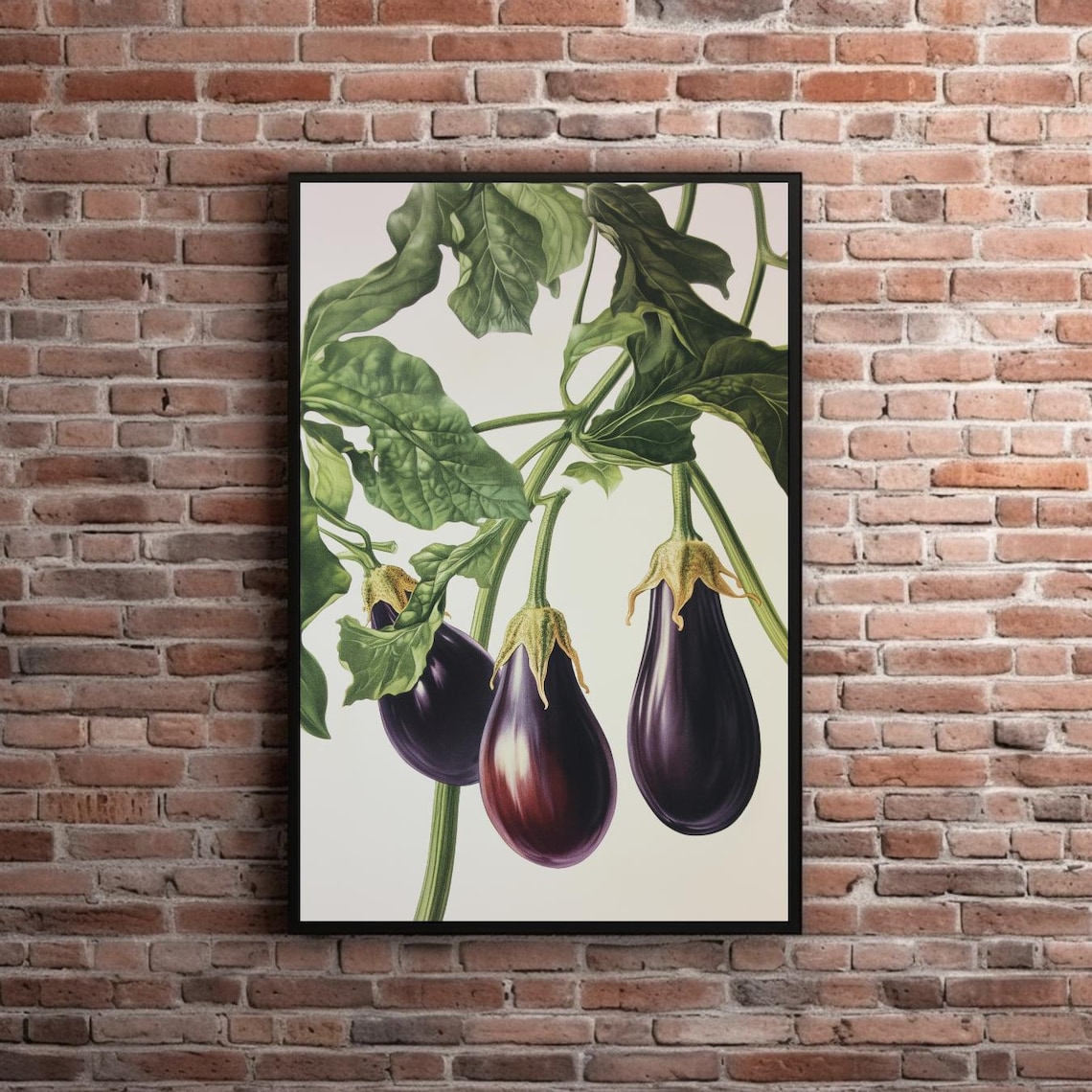 Vintage Eggplant Print Retro Kitchen Decor Aubergine Lithograph Vegetable Kitchen Artwork Restaurant Wall Art Melanzana Poster - Image 3
