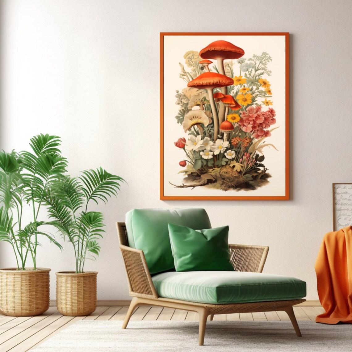 Mushroom Lithograph, Vintage Autumn Botanical Art Print - Image 2