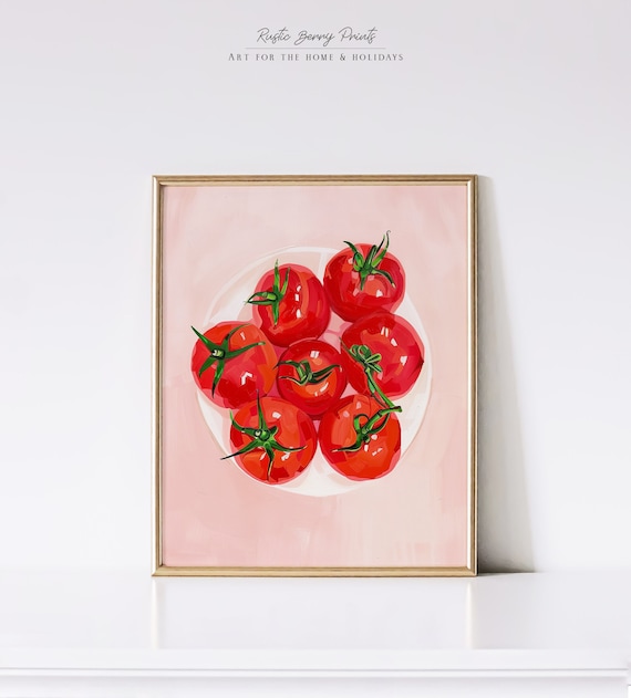 Kitchen Wall Art Tomatoes Art Print Vintage Poster Retro Food Art Poster Kitchen Art Foodie Art