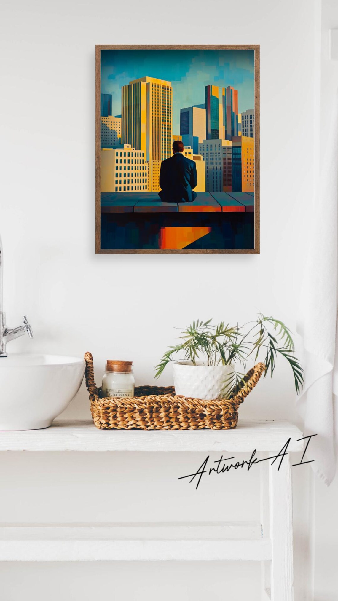 Golden Hour Cityscape, Urban Architecture Art Print