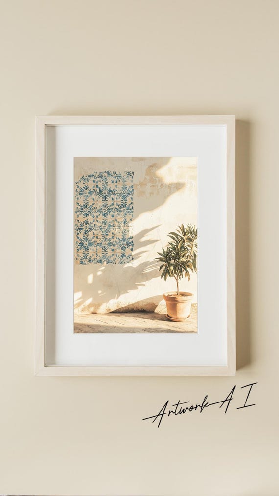 Mediterranean Olive Tree Tiles Art Print, Stylish Rooms