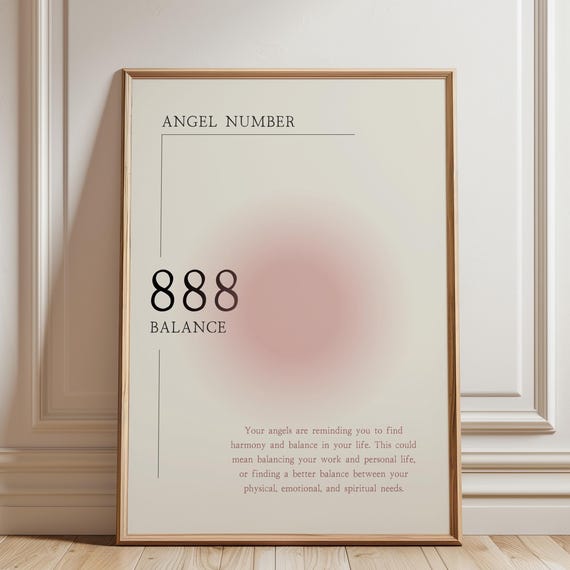 Angel Number 888 Minimalist Numerology Art Print