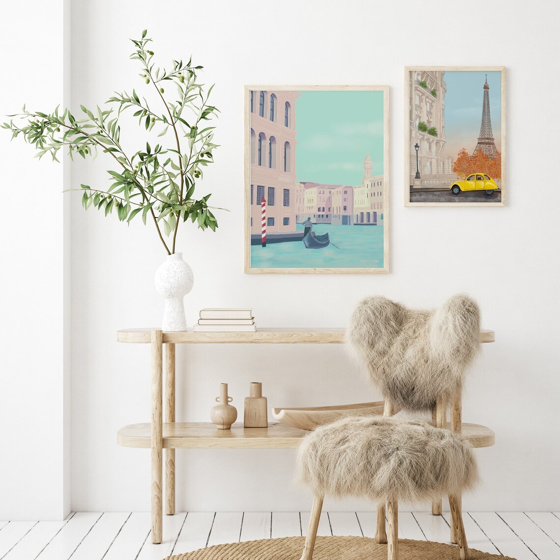 Venice Illustration Venice Travel Print Italy Illustration Venice Wall Art Venice Gondola Print Italy Travel Poster Italy Print - Image 4
