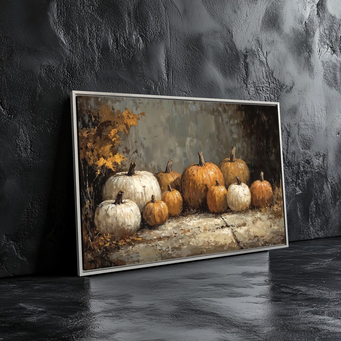 Rustic Pumpkins Still Life, Vintage Fall Art Print - Image 3