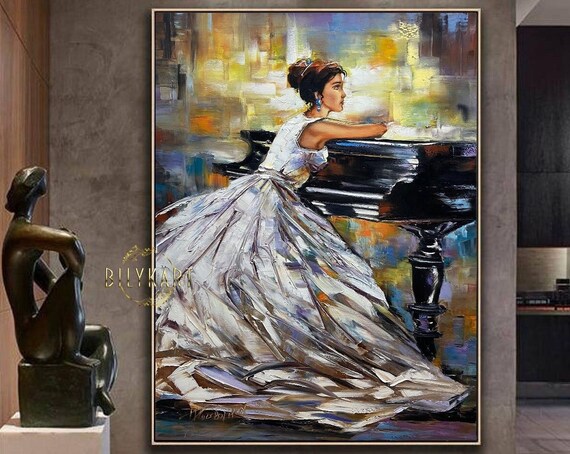 Pianist Painting, Grand Piano Music Art Print