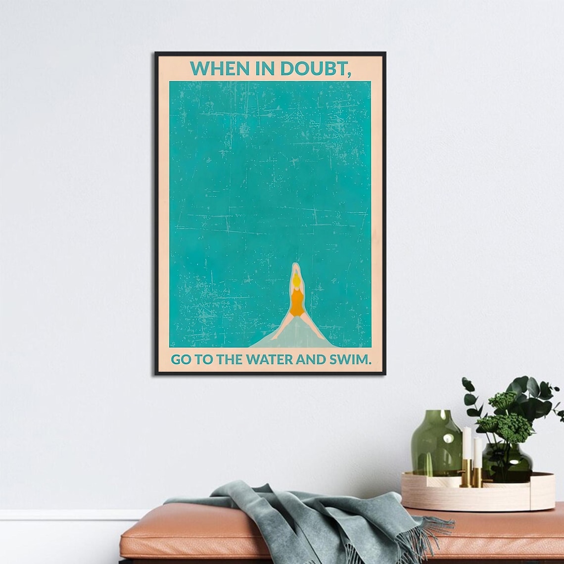 Swimming Girl, When In Doubt Go to the Water Poster - Image 2