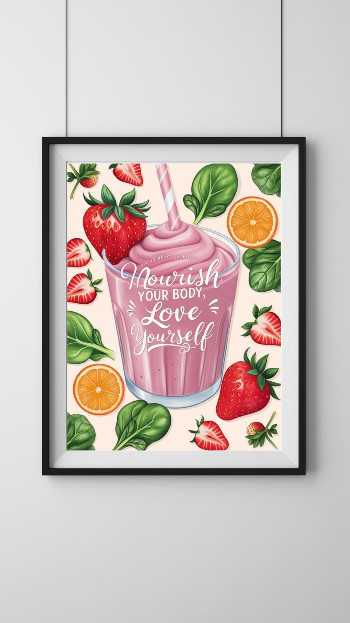 Nourish Your Body Motivational Minimalist Art Print - Image 4