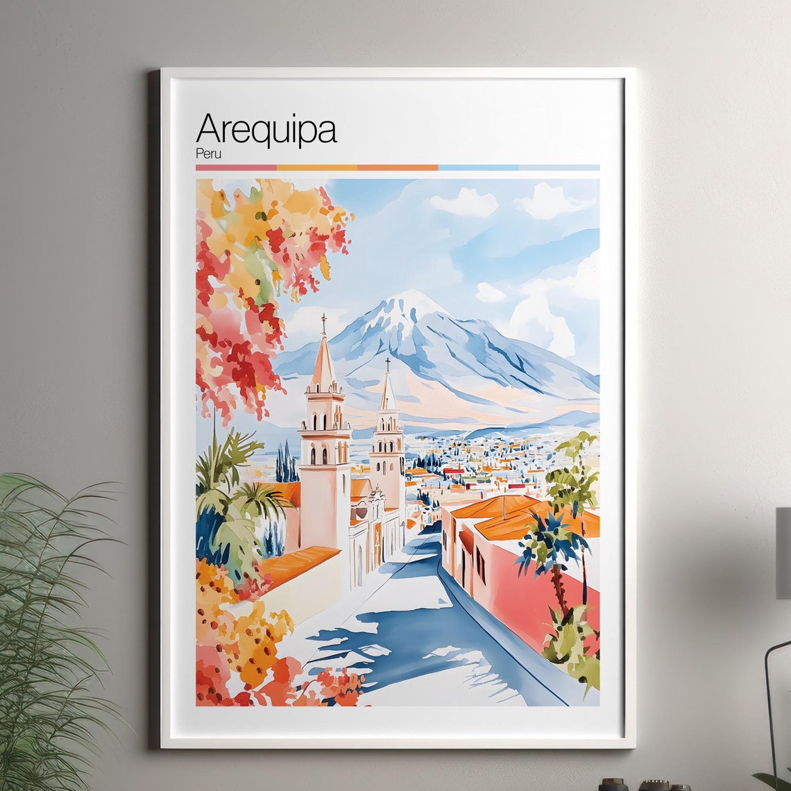 Arequipa Travel Poster, Peru City Decor
