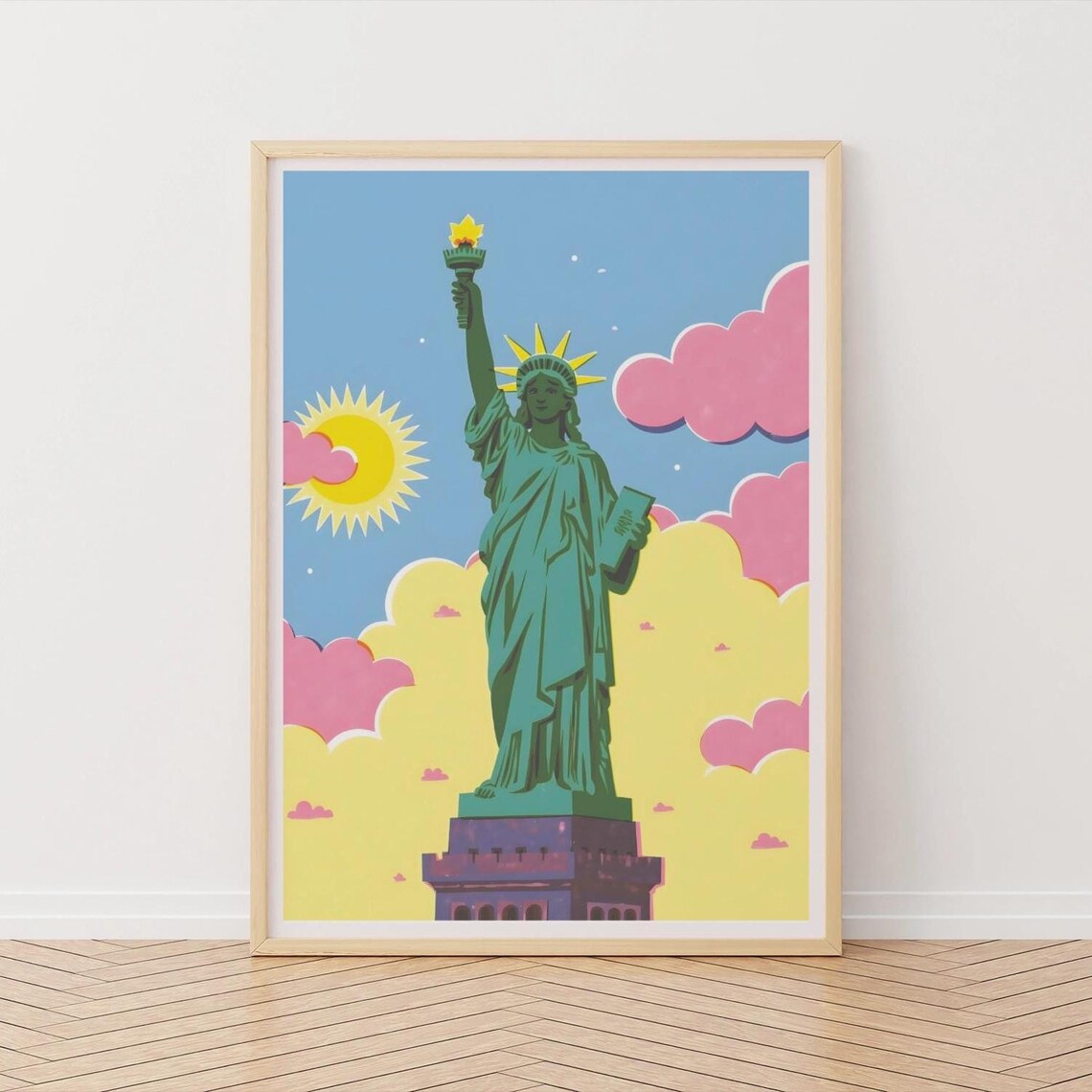 Statue of Liberty Colorful Pop Art Iconic New York Landmark Poster