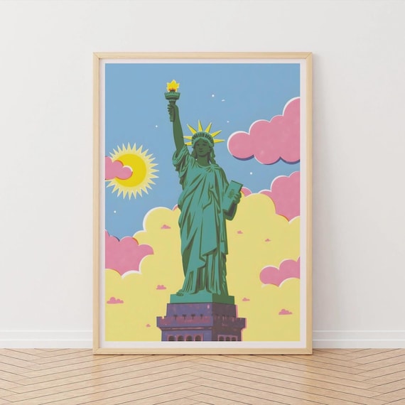 Statue of Liberty Colorful Pop Art Iconic New York Landmark Poster
