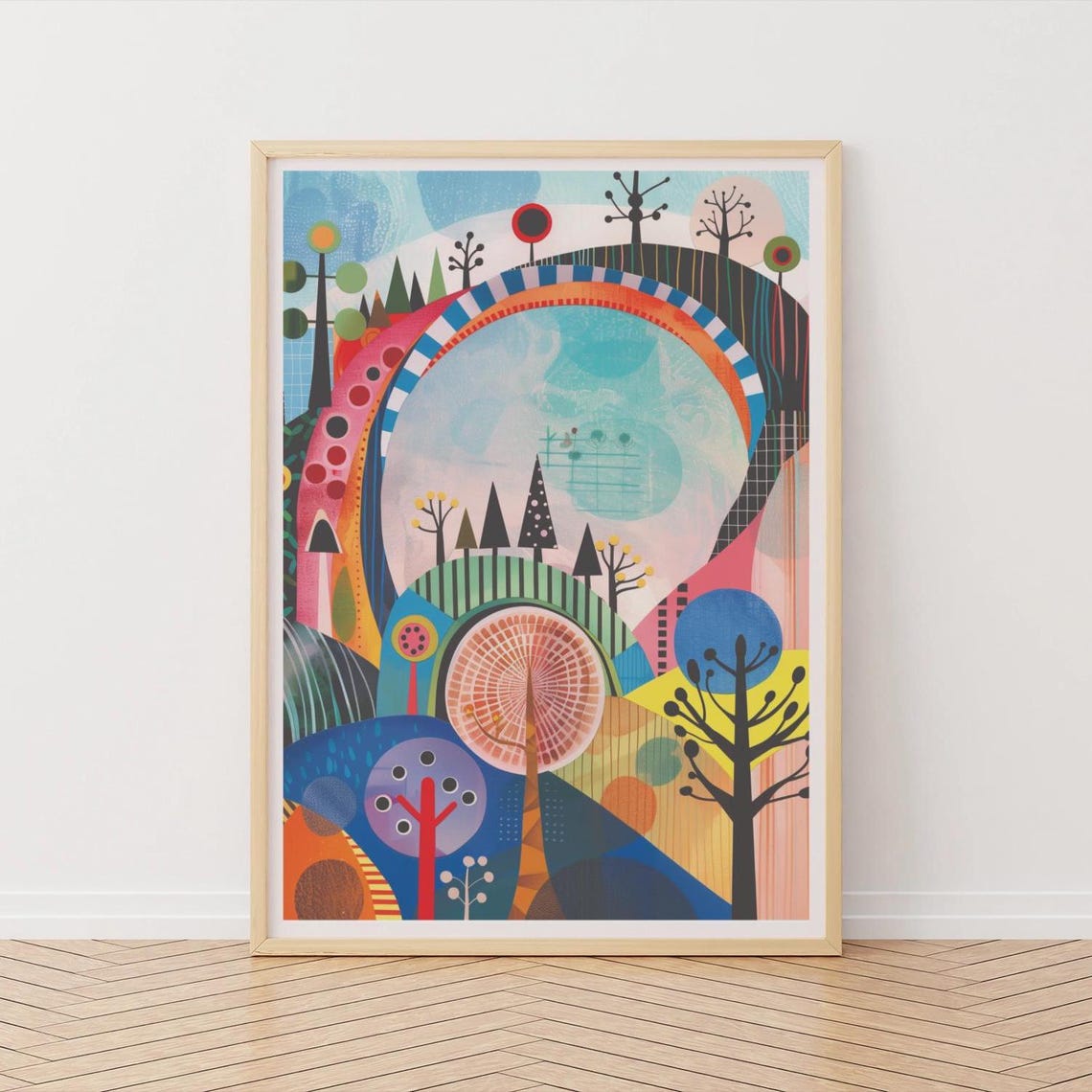 Kandinsky Style Nature Print Abstract Forest Art Poster