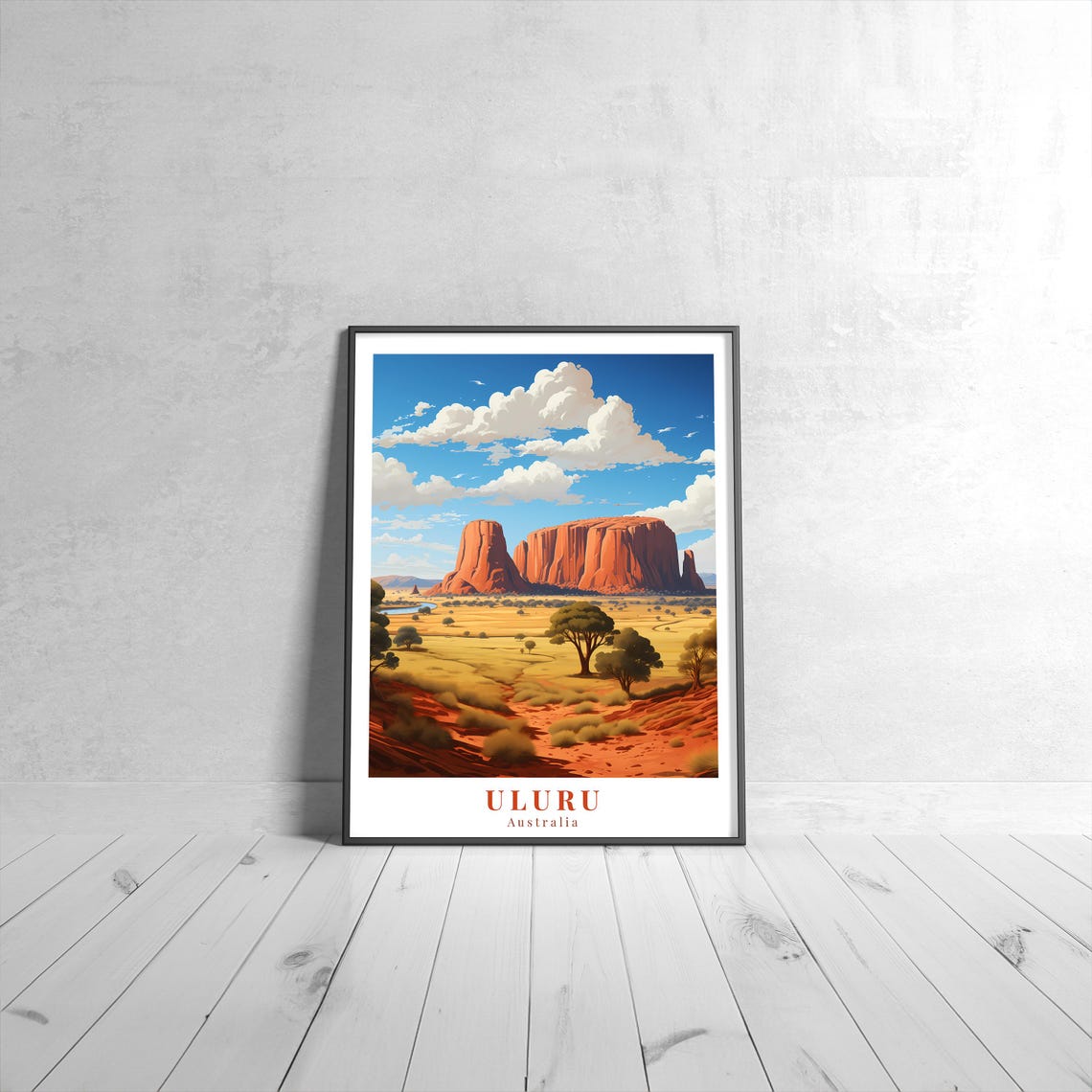 Uluru Australia Red Rock Desert Iconic Outback Travel Poster