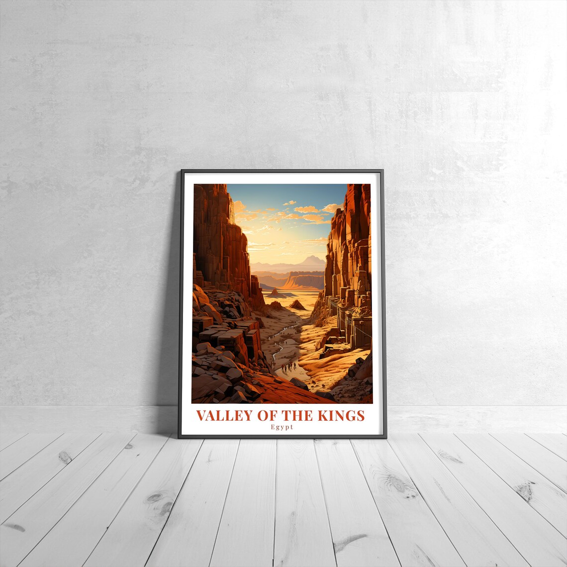Valley of the Kings Egypt Desert Canyon Vintage Travel Poster