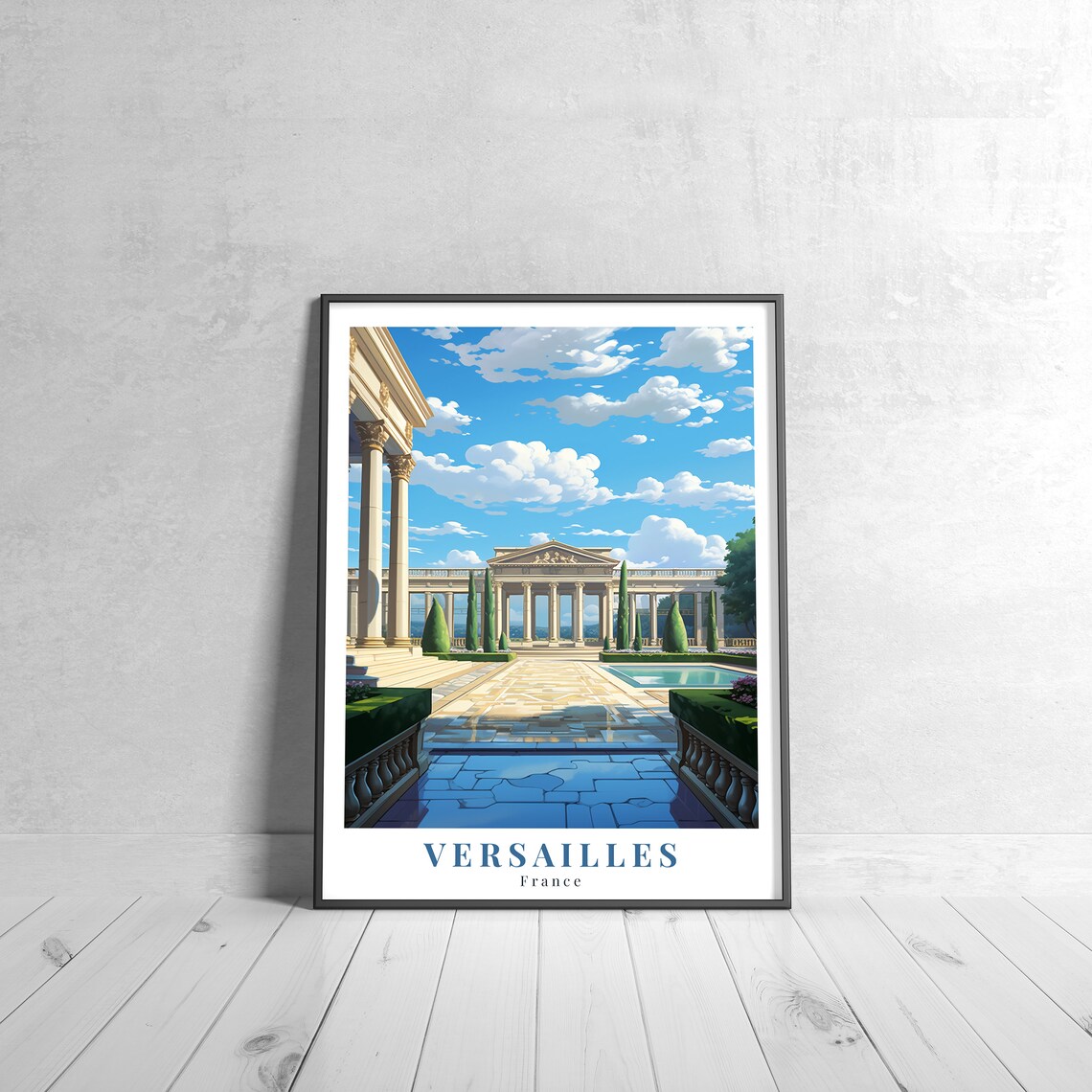 Versailles France Palace Gardens Vintage Travel Wall Art Decor
