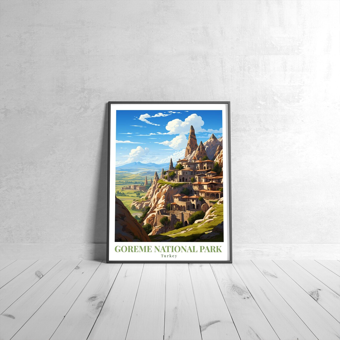 Goreme National Park Vintage Travel Poster, Turkey