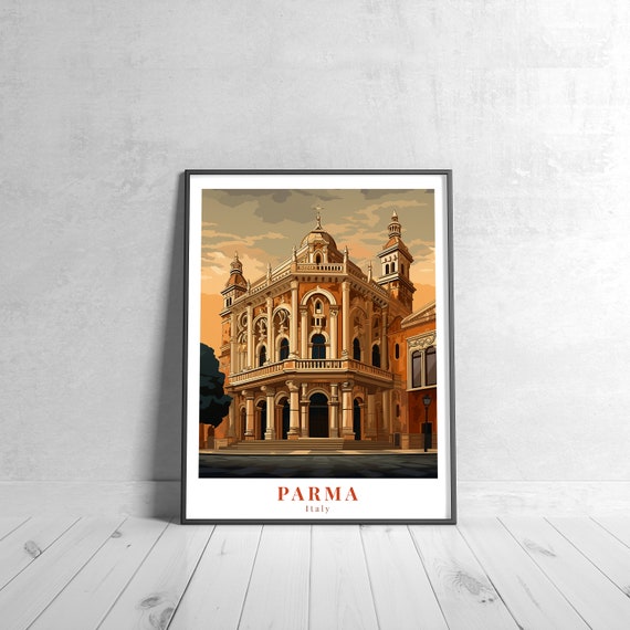 Parma Vintage Travel Poster Retro Italy Art Print Colorful Home Decor Wall Unique Gift