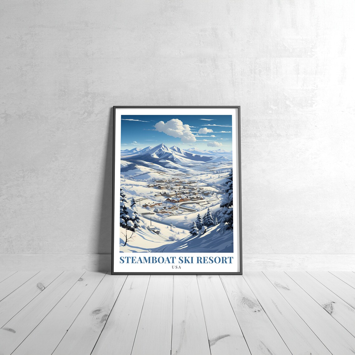 Steamboat Ski Resort Vintage Travel Poster