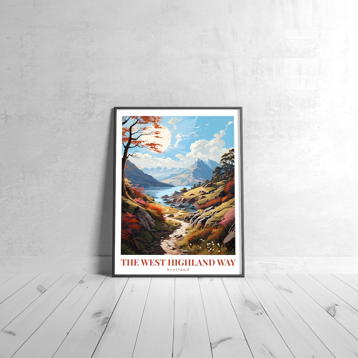 West Highland Way Vintage Travel Poster, Scotland