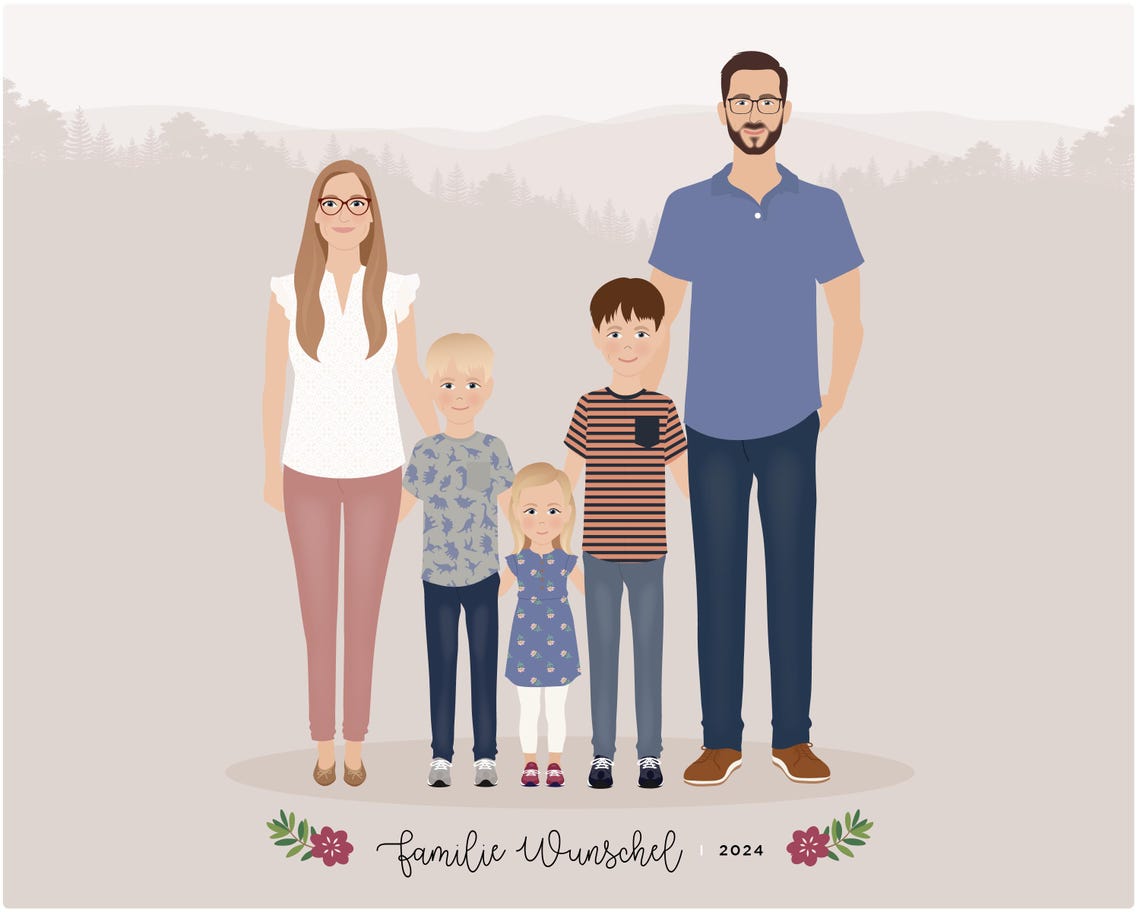 Custom Family Portrait - Personalized - Image 5