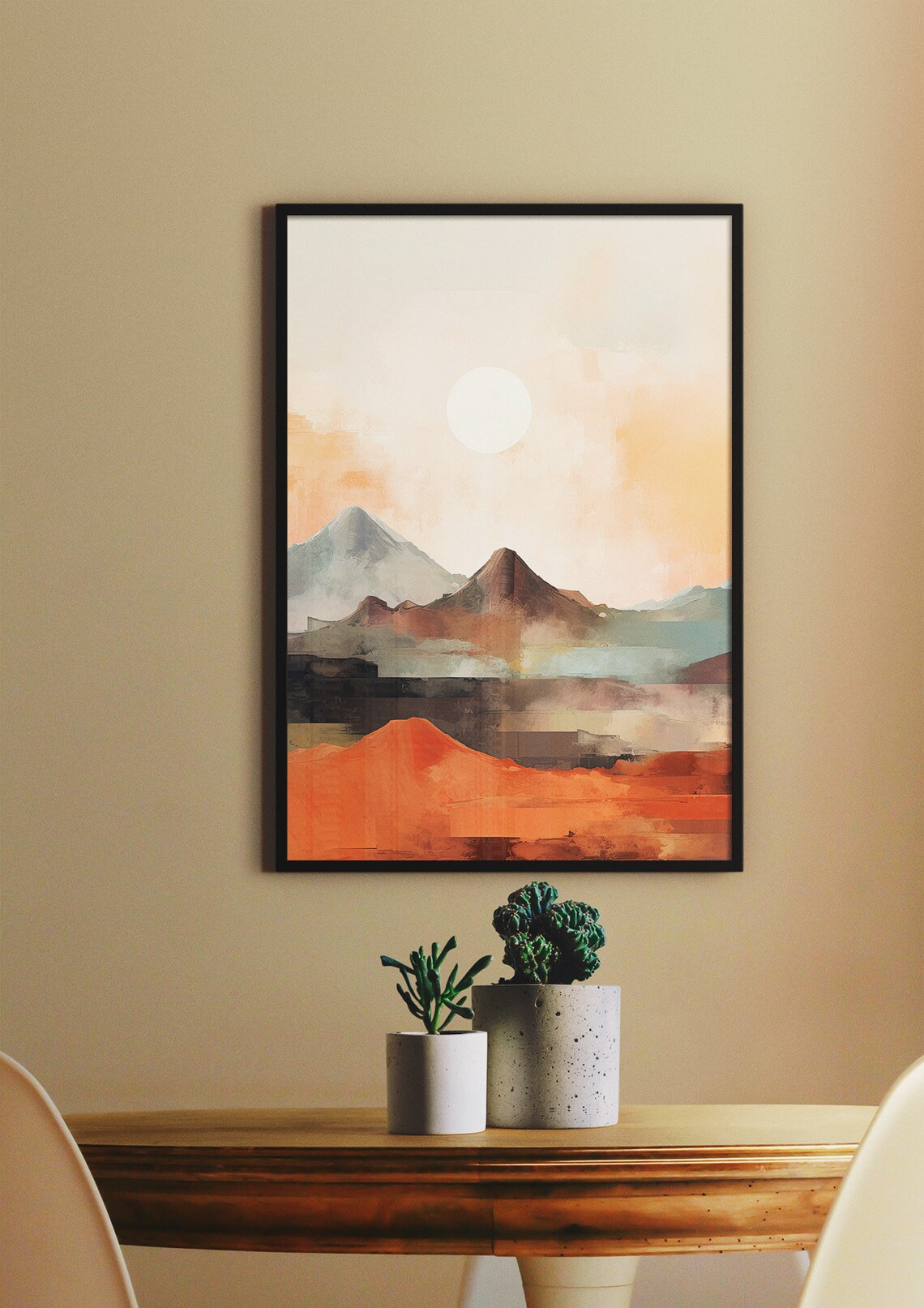 Abstract Mountain Sunset, Desert Landscape Poster - Image 2