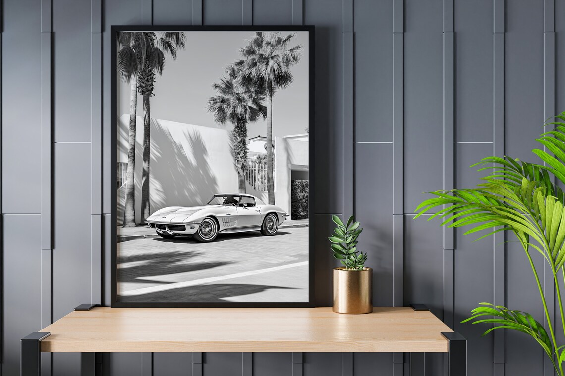 Vintage Chevy Corvette C3, Classic Car Art Print