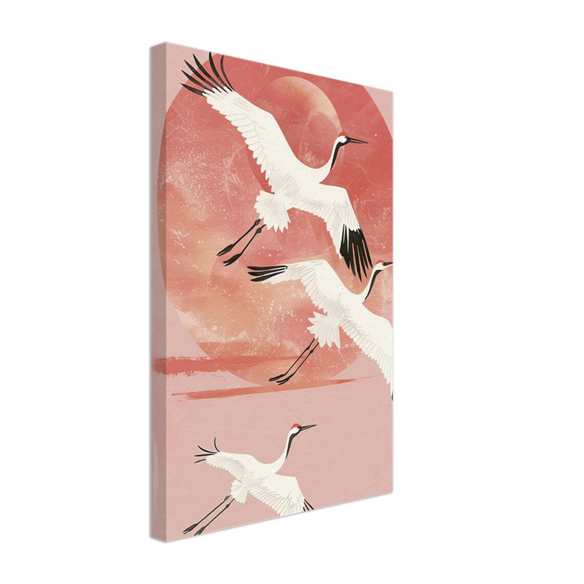 Japanese Cranes, Traditional Japanese Art Print - Image 2