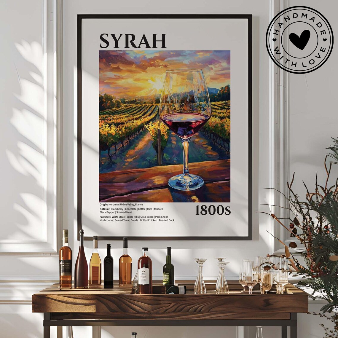 Vintage Syrah Red Wine Bar Art Print