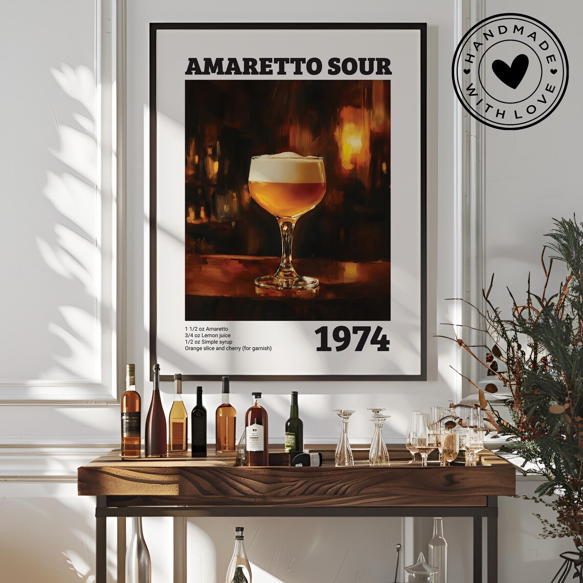 Vintage Amaretto Sour Cocktail Recipe, Bar Kitchen