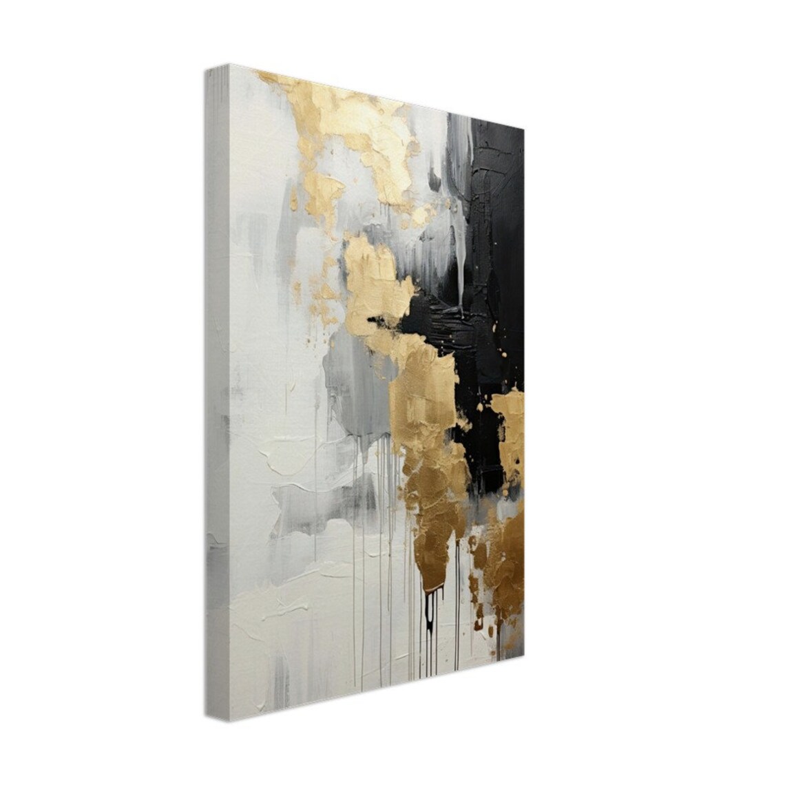 Gold Black Abstract, Living Room Home Decor - Image 2