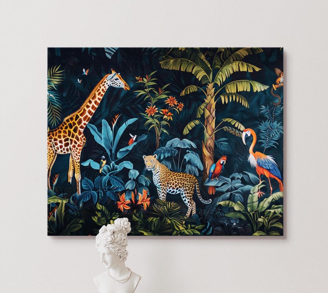 African Animals, Modern Travel Poster