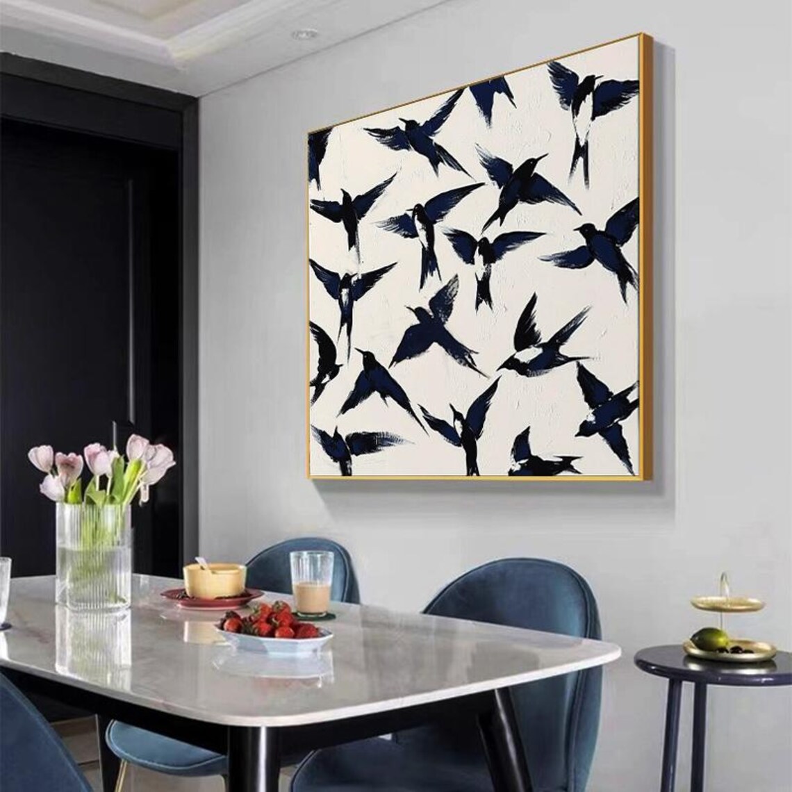 Abstract Swallow Japanese Style Art Print, Living Room - Image 3