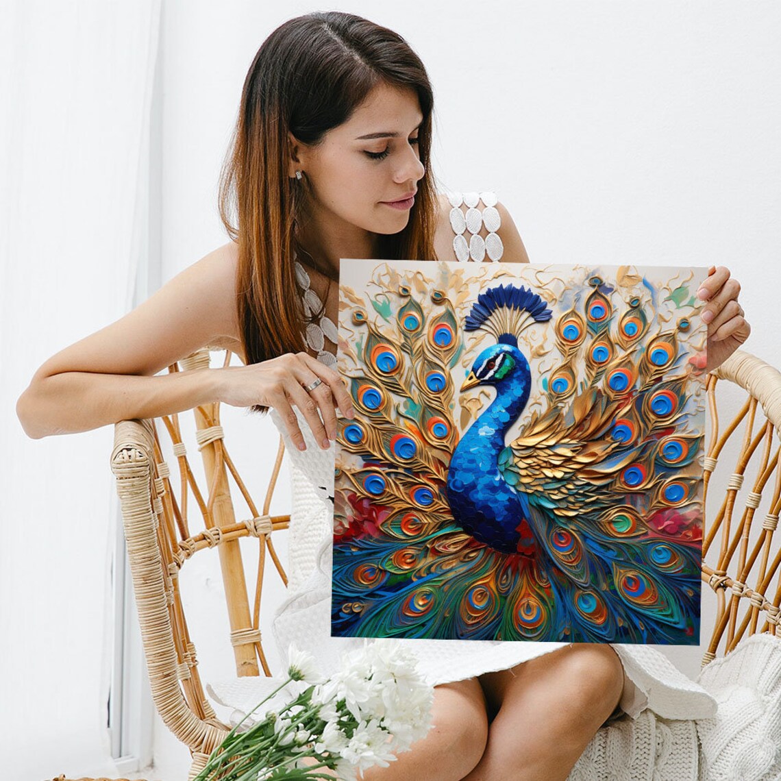 Peacock Wall Art Print, Exotic Living Room Decor - Image 5