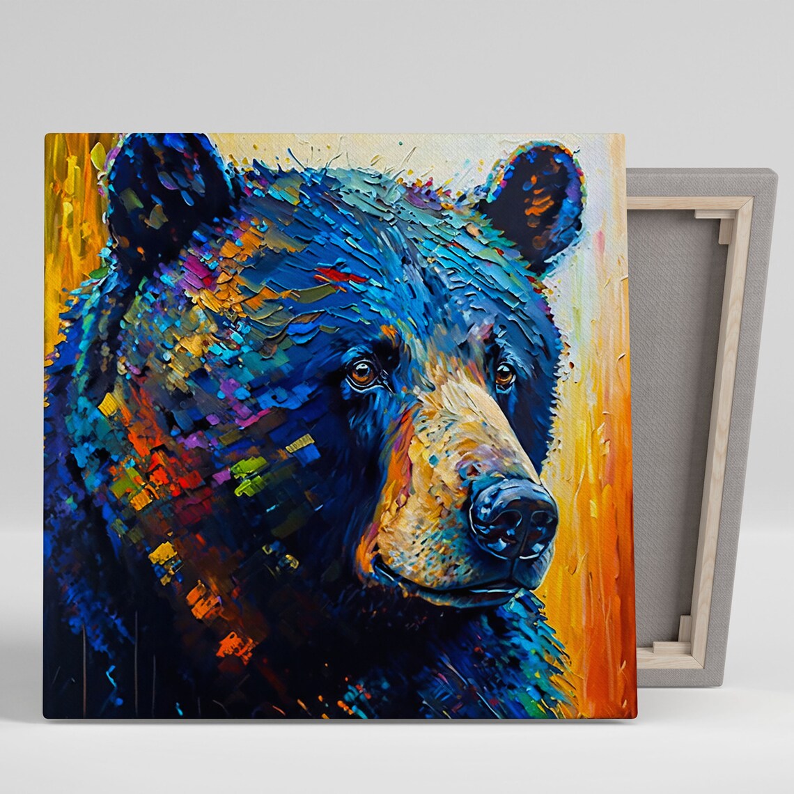 Colorful Bear Art Print, Modern Living Room Decor